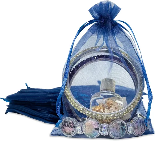 Miniatura 6 de TheDisplayGuys - Paquete de 48 bolsas de regalo de organza transparente negra de 2 x 2-3/4 pulgadas con cordón, bolsas de regalo para joyas, bolsas