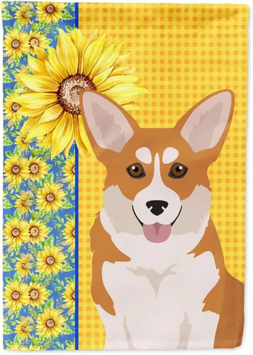 Miniatura 278 de Caroline's Treasures WDK5331CHF - Bandera de verano con diseño de girasoles rojos y blancos, manga grande, para porche, para colgar en la pared