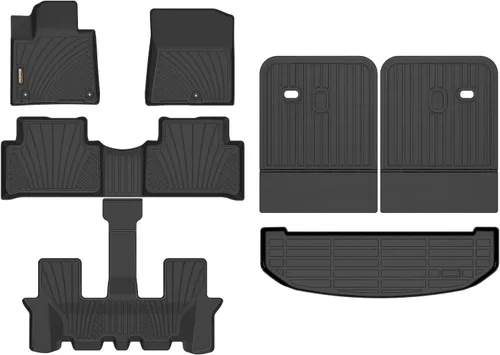 Miniatura 32 de Alfombrillas y forro de carga para Jeep Grand Cherokee L 2021-2025 (solo para 6 plazas sin consola central), alfombrillas de automóvil TPE para todo
