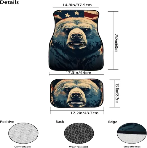 Miniatura 8 de 4 alfombrillas delanteras y traseras para automóvil, SUV, furgoneta y camión, protección de suelo para todo tipo de clima, juego de accesorios