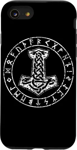 Funda para iPhone SE (2020) / 7 / 8 Mjolnir Thor Hammer Viking Norse Mitología
