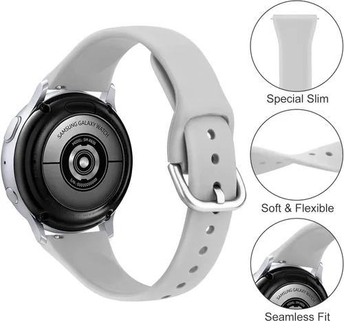 Miniatura 6 de Paquete de 3 correas deportivas delgadas para Samsung Galaxy Watch Active 2/Samsung Galaxy Active Watch de 1.575 pulgadas, 1.732 pulgadas, correas