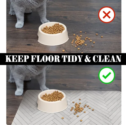 Miniatura 5 de Tapetes para Comida de Perros para Pisos Absorbentes, Tapete para Comida de Mascotas y Gatos - Tapetes de Secado Rápido para Tazones de Perros