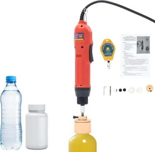 Máquina taponadora de botellas de mano eléctrica, máquina de sellado de atornillado de taponadora de botellas para tapas de plástico redondas de