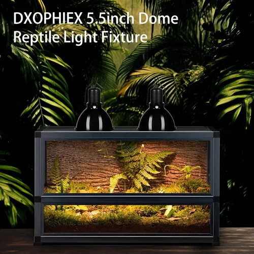 Miniatura 5 de DXOPHIEX Lámpara de cúpula de 5.5 pulgadas para reptiles, lámpara de calor para reptiles, lámpara UVB para dragón barbudo, lagarto, cangrejo