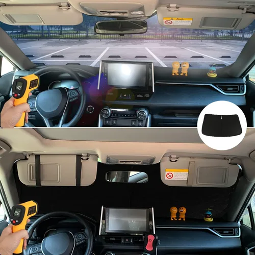Miniatura 5 de D-Lumina Parasol para parabrisas – Compatible con Dodge Ram 1500 2019 2020 2021 2022 2023 2024 2025 – Material mejorado de 3 capas 240T, protector