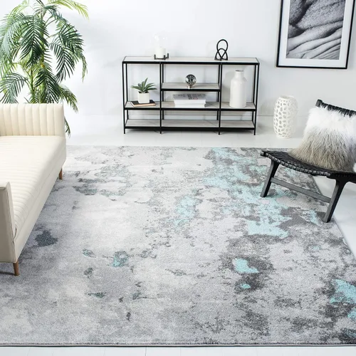 Miniatura 34 de SAFAVIEH Adirondack Collection - Alfombra decorativa, 2 pies 6 pulgadas x 4 pies, verde y gris, diseño abstracto moderno, no desprende pelusa