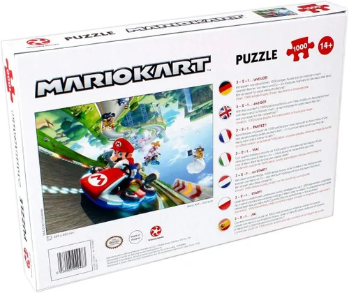 Miniatura 3 de Winning Moves Mario Kart Funracer - Juego de rompecabezas de 1000 piezas, reúne la icónica escena de Mario Kart, contiene un póster a escala