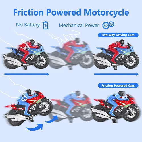 Miniatura 2 de Motocicletas de juguete - Divertidos juguetes de motocicleta para niños de 3 a 8 años de edad de 1 a 8 años, colección de motocicletas fundidas a