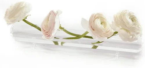 Chive Florero de flores "Hudson Flute" con múltiples cámaras, bonitos y hermosos jarrones de vidrio para flores y plantas de interior, grande (4
