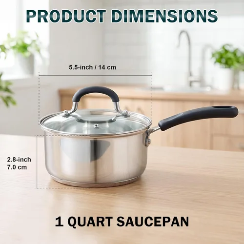 Miniatura 2 de Sartén para saltear con tapa Cook N Home, de acero inoxidable 10", Plateado