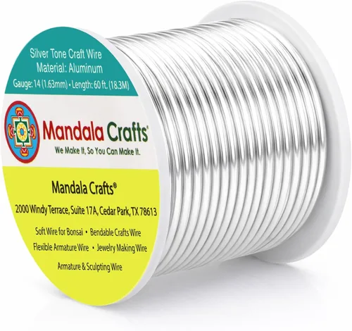 Miniatura 48 de Mandala Crafts - Alambre de aluminio anodizado de 8 calibre para hacer joyas - 9.75 m de alambre flexible negro colorido - Flexible para bonsái