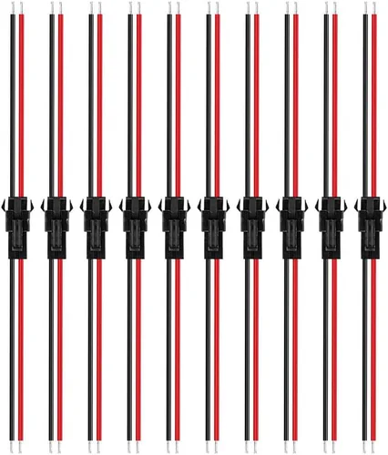 10 pares 2pin JST SM hembra/macho conectores 5.9 in 22 AWG cable para 5050 3528 5630 FCOB 3014 COB luz de tira LED de un solo color