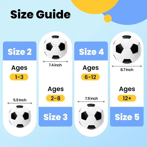Miniatura 2 de INPODAK Balón de fútbol para niños pequeños, tamaño 3, pelotas clásicas en blanco y negro para niños de 2 a 8 años con bomba, bolsa de malla y caja