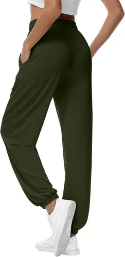 Miniatura 3 de Riyiper 2 piezas de pantalones deportivos para mujer, de cintura alta, pantalones deportivos holgados de moda con bolsillos