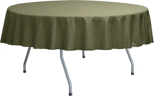 Miniatura 22 de Ultimate Textile Poly-Cotton Twill 60-Inch Round Tablecloth - Fits Tables Smaller Than 60-Inches in Diameter, Navy Blue