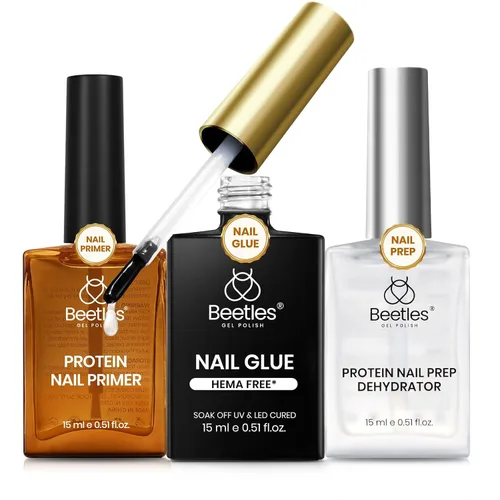 Miniatura 15 de beetles Gel Polish Pegamento para uñas de gel 9 en 1 para puntas de uñas acrílicas transparentes, pegamento para uñas con brocha súper fuerte