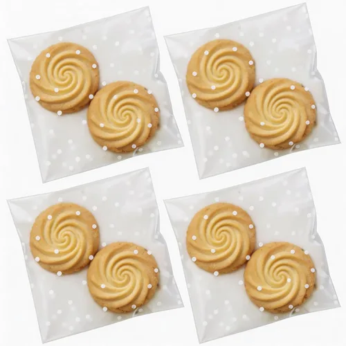 Miniatura 10 de 200 unidades de 5.5 x 5.5 pulgadas con bonito lazo de encaje transparente para asar galletas, regalo de bricolaje, plástico para dulces, envoltura