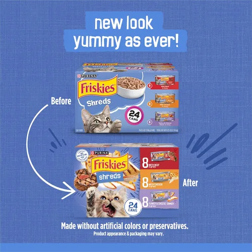 Miniatura 2 de Purina Friskies - Paquete variado de comida húmeda para gatos con salsa, trocitos con carne de res, con pollo, y cena de pavo con queso