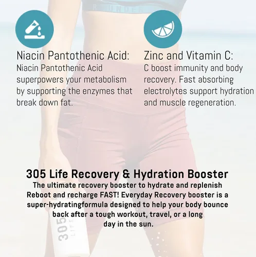 Miniatura 4 de 305 Life Recovery & Hydration Booster - Suplemento en polvo de bebida de hidratación de acción rápida y recuperación cardiovascular con apoyo