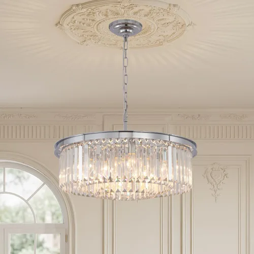 Miniatura 13 de Candelabro grande de cristal moderno de lujo, lámpara de techo colgante de oro antiguo para comedor, sala de estar, 12 luces, 3 niveles