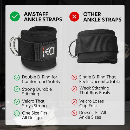 Miniatura 6 de AmStaff Fitness Correas de tobillo para máquinas de cable – Puños acolchados de gimnasio para entrenamientos de glúteos, piernas y glúteos