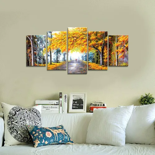 Miniatura 4 de Wieco Art Lienzo Giclée Impresiones de Arte de Pared Otoño Amor por Pinturas al óleo Reproducción para Dormitorio Cocina Decoración del Hogar