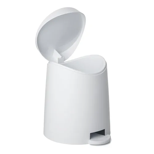 Miniatura 9 de Superio MIni - Cubo de basura con tapa de 3 litros, color gris, mini cubo de basura de plástico de 0.75 galones, moderno bote de basura con pedal
