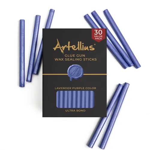 Miniatura 7 de Artellius Varillas de cera de sellado, lavanda, paquete de 30, 4 x 0.3 pulgadas, resina flexible de alta viscosidad para sellos de cera