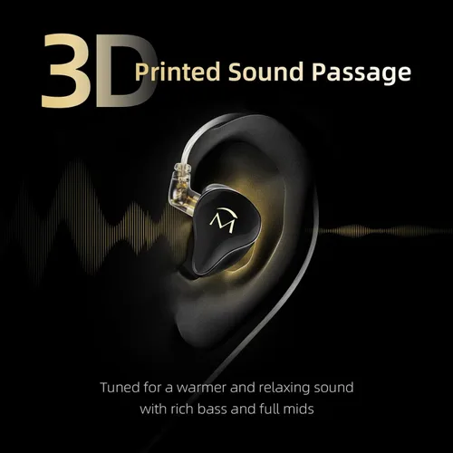 Miniatura 4 de SHANLING Auriculares intrauditivos Music1, controlador dinámico de 0.354 in, auriculares IEM con controles de micrófono y reproducción, auriculares