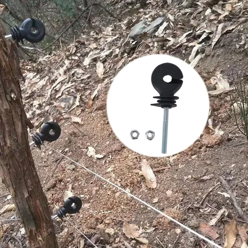 Miniatura 7 de Clavos de aislamiento electrónico roscados para cercas eléctricas, aislador de tornillo para sistema de rejilla, rodamiento de animales