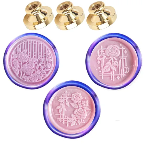 3 piezas de sello de cera de rosa de repuesto de cabeza retro antigua de cera de sellado de álbumes de recortes cabeza para invitaciones de fiesta