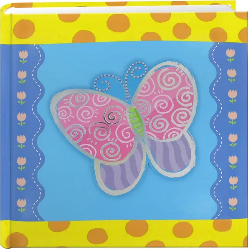 Pioneer Photo Albums Álbum de fotos con cubierta de apliques de mariposa 3D de 200 bolsillos, 4 x 6 pulgadas