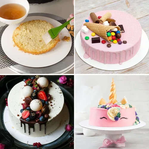 Miniatura 7 de 25 paquetes de soportes para tartas de 10 pulgadas, redondos, soportes para tartas blancos, círculos blancos para tartas, base de soporte circular