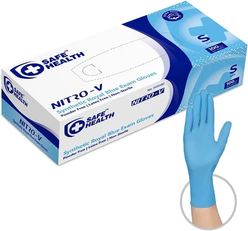 Miniatura 7 de SAFE HEALTH Nitro-V Nitile-Vinyl - Guantes de examen de color azul sintético de vinilo pequeño, suministro a granel de 16 estuches, 16000