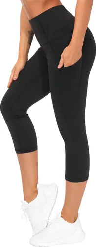 THE GYM PEOPLE - Pantalones deportivos de yoga gruesos de tiro alto para mujer, con bolsillos y control de abdomen, leggings para entrenar y correr