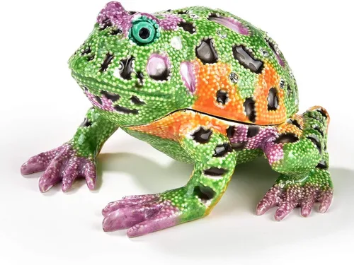KALIFANO - Joyero decorativo para mujer con cristales Swarovski y piedras preciosas en forma de lagartos hecho a mano para almacenamiento y