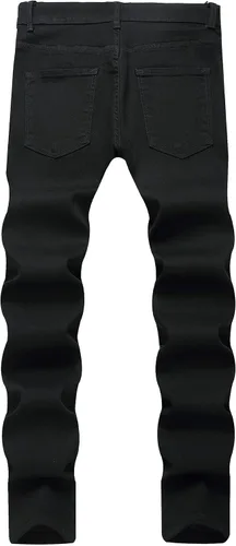 Miniatura 76 de Baylvn - Pantalones de mezclilla entallados y estampados para hombre con corte recto