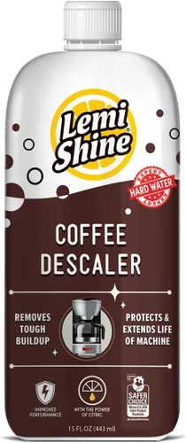 Lemi Shine Descalcificador de café – Limpiador de cafetera de ácido cítrico de grado alimenticio para Nespresso, Keurig y más – 15 onzas
