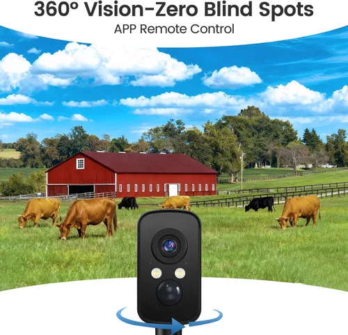Miniatura 5 de Cámara de seguridad celular 4G LTE inalámbrica para exteriores, magnética, no necesita WiFi, panorámica de 300°, alimentada por energía solar