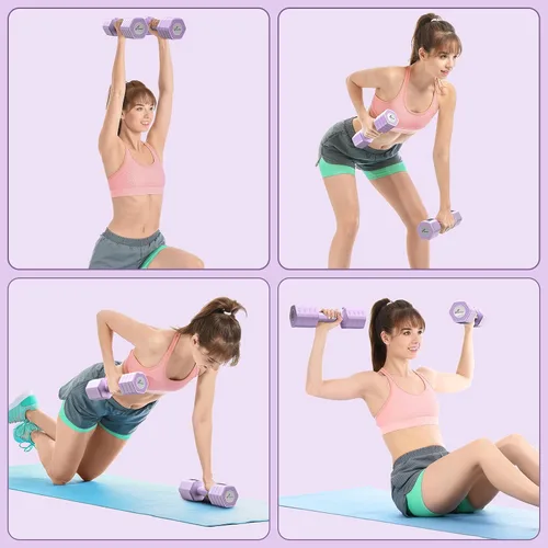 Miniatura 6 de Sportneer - Juego de mancuernas ajustables con pesas de mano: 4 en 1 Peso cada una 2 libras 3 libras 4 libras 5 libras Juego de mancuernas con pesas