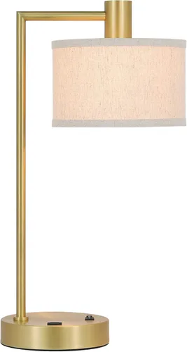 Miniatura 10 de XiNBEi Lighting XB-TL1230-DB - Lámpara de mesa con pantalla de tela, moderna lámpara de hierro con acabado de bronce oscuro para dormitorio, sala
