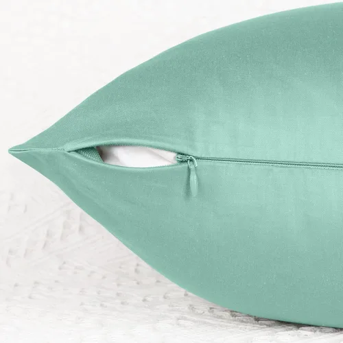 Miniatura 6 de Coddsmz Paquete de 6 fundas de almohada decorativas 100% algodón, fundas de cojín cuadradas de Navidad sólidas para el hogar, cama, sofá, día
