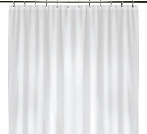 LiBa Cortina de ducha de plástico impermeable – Cortina de ducha de baño PEVA de alta calidad, no tóxica con ojales a prueba de óxido, color blanco,
