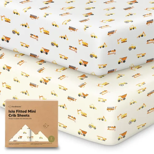 Miniatura 16 de Sábanas ajustadas para Pack and Play - Paquete de 2 sábanas mini para cuna para Pack N Play, colchón 38x26, ropa de cama suave y acogedora