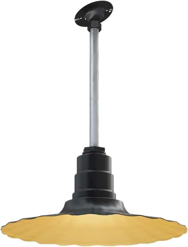 Miniatura 27 de Steel Lighting Co. Colgante Eagle Rock Lámpara montada en el techo Onda radial de 16 pulgadas vástago de 12 pulgadas Acero resistente