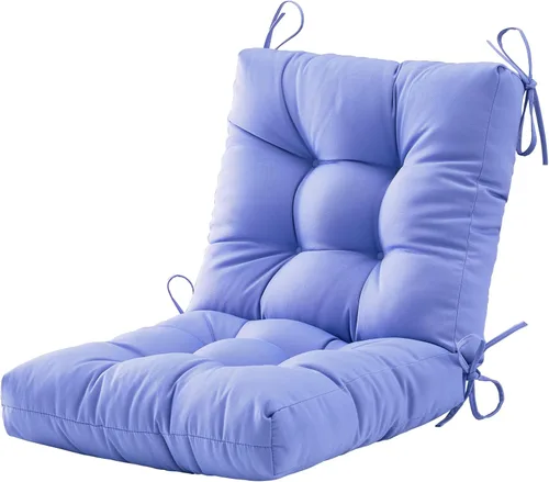 Miniatura 28 de BLISSWALK Cojines para sillas de exteriores, cojín grueso de mimbre con respaldo bajo y lazos para muebles de patio, 40 pulgadas de largo x 20 Beige