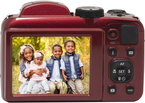 Miniatura 4 de Kodak PIXPRO AZ255 - Cámara digital (rojo) - Zoom óptico de 25X, 16MP, video de 1080p, tarjeta SD de 64 GB, baterías AA extra recargables, cargador