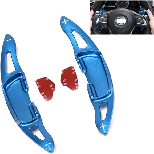 Miniatura 6 de Sanrily Deporte Metal CNC Billet Aluminio Volante Paleta Paleta Paleta Extensiones de Paleta Cubiertas 2 Piezas para Mazda 3 6 Axela Atenza CX-3