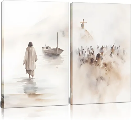Miniatura 10 de Arte de pared cristiano enmarcado, póster de fe de redención, cruz y manos, impresión en lienzo en blanco y negro, pintura religiosa, imagen